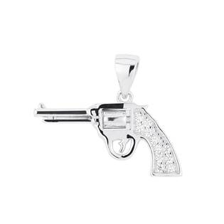 Stříbrný přívěšek revolver
