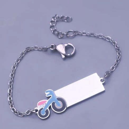 Dětský náramek s destičkou kolo - možnost gravírování