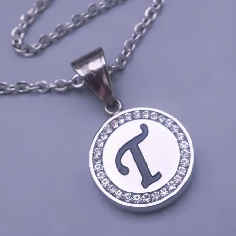 Přívěsek písmeno T s řetízkem chirurgická ocel