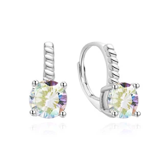 Stříbrné náušnice s duhovými zirkony