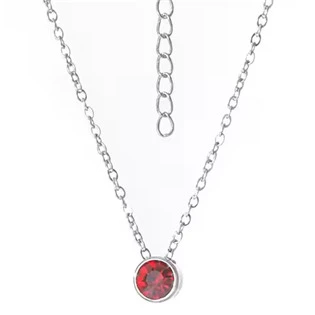 Ocelový náhrdelník se červeným zirkonem