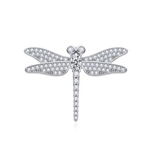 Stříbrná brož vážka