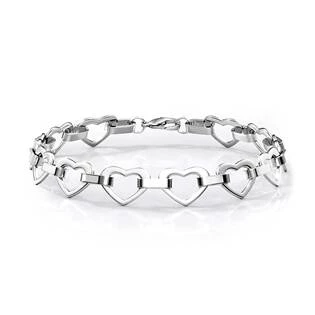 Ocelový náramek - srdíčka
