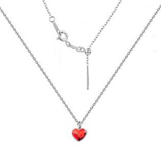 Minimalistický stříbrný náhrdelník se srdcem Crystals from Swarovski® Siam