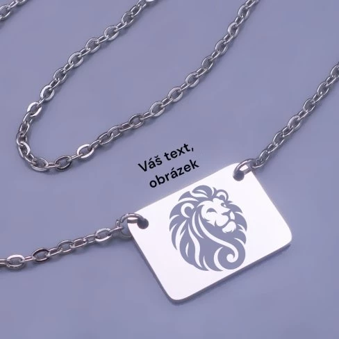 Přívěsek destička s řetízkem z chirurgické oceli - možnost gravírování