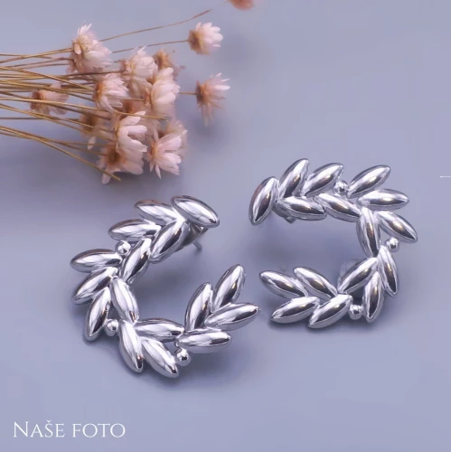 Náušnice z chirurgické oceli pšeničný klas