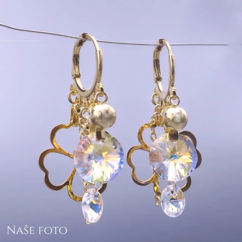 Luxusní pozlacené náušnice Swarovski