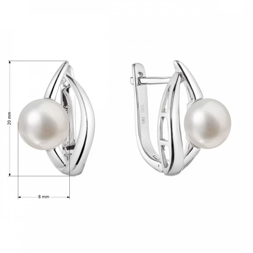 Stříbrné náušnice s říční perlou