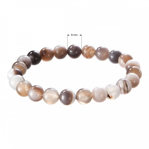 Náramek s minerálními kameny achát hnědý