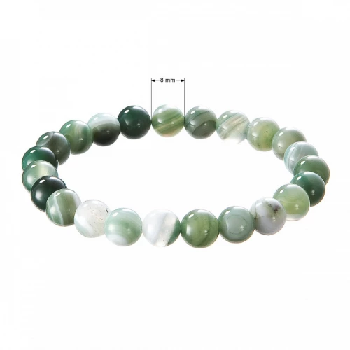 Náramek s minerálními kameny achát zelený