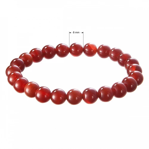 Náramek s minerálními kameny korál tmavý