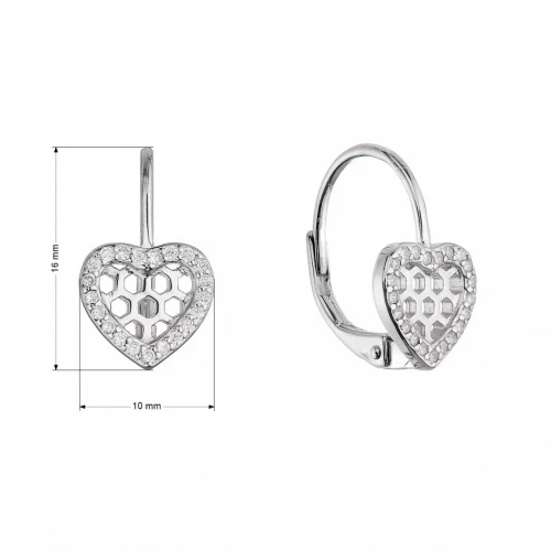 Stříbrné náušnice srdíčka