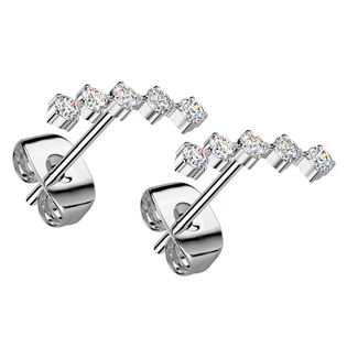 Ocelové náušnice se zirkony