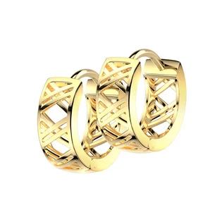 Zlacené ocelové náušnice kroužky