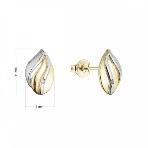 Stříbrné dvoubarevné náušnice