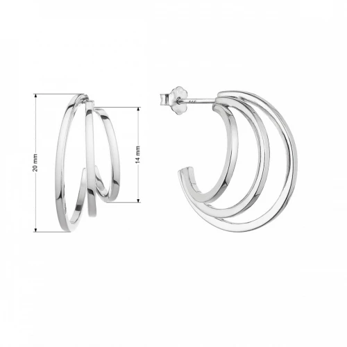 Stříbrné náušnice tři kruhy