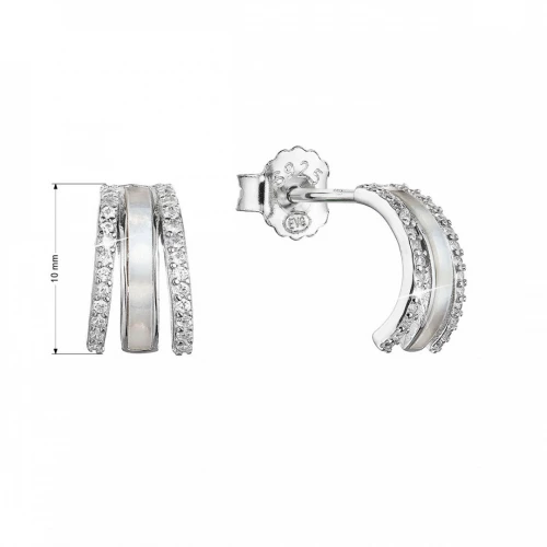 Stříbrné náušnice půlkruhy