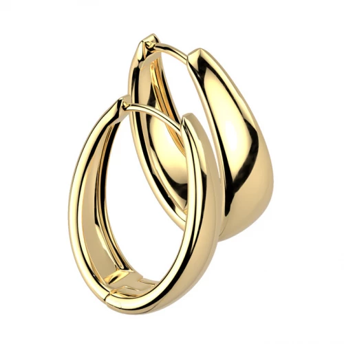 Zlacené ocelové náušnice ovály