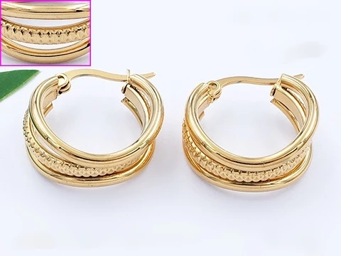 Náušnice, kruhy chirurgická oceli zlacená