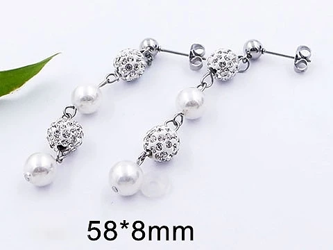 Náušnice z chirurgické oceli perličky