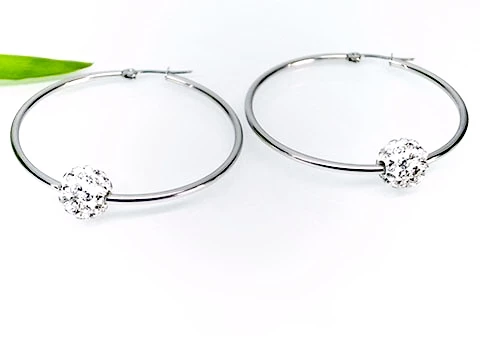Náušnice kruhy Chirurgická ocel s broušenými kamínky
