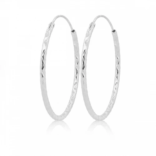 Stříbrné náušnice kruhy 35 mm