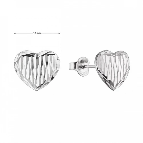 Stříbrné náušnice srdce