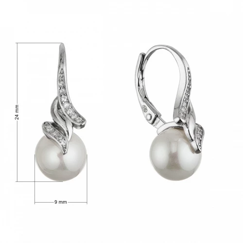 Stříbrné elegantní náušnice s perlou
