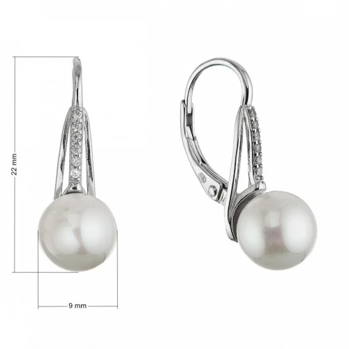 Půvabné stříbrné náušnice s perlou