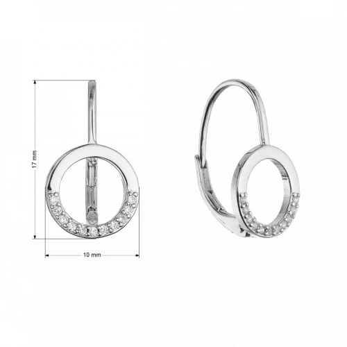 Stříbrné náušnice kulaté se zirkony