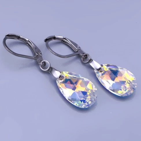 Náušnice Swarovski slzy 15mm Crystal AB