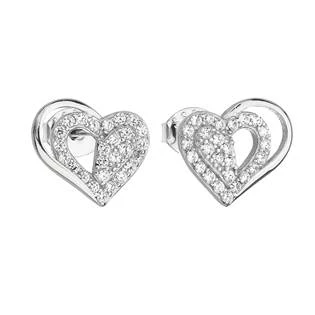 Stříbrné náušnice srdíčka se zirkony