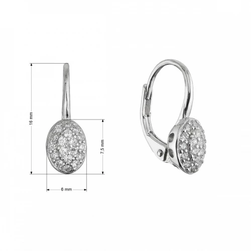 Stříbrné visací náušnice oválky