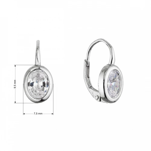 Stříbrné visací náušnice oválky