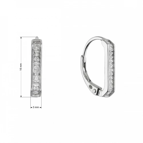 Stříbrné visací náušnice dlouhý obdélník