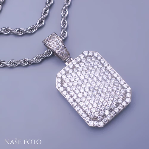 Přívěsek destička s řetízkem z chirurgické oceli