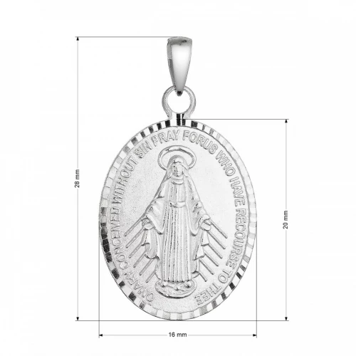 Stříbrný přívěsek madailon Madonka