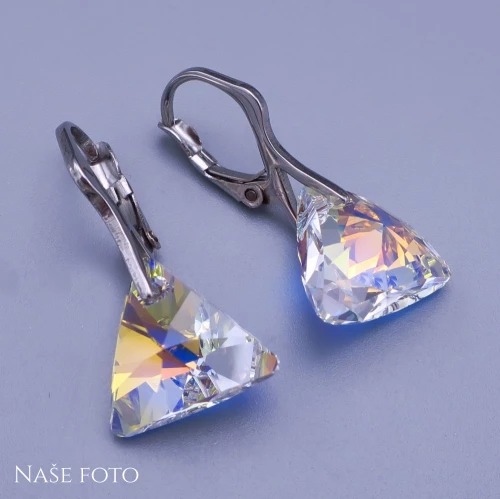 Krásné náušnice Swarovski Triangle