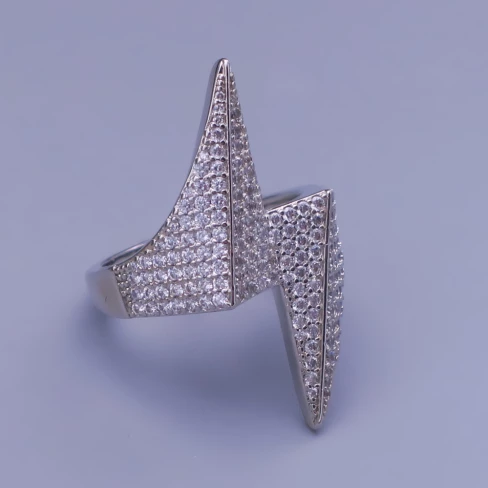 Prsten šipka se zirkony z chirurgické oceli