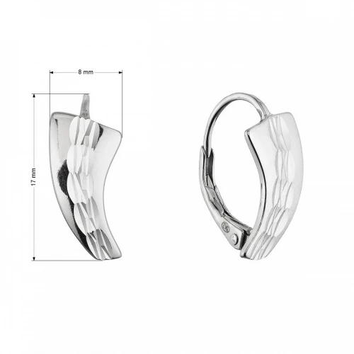 Stříbrné náušnice s ozdobným prolisováním