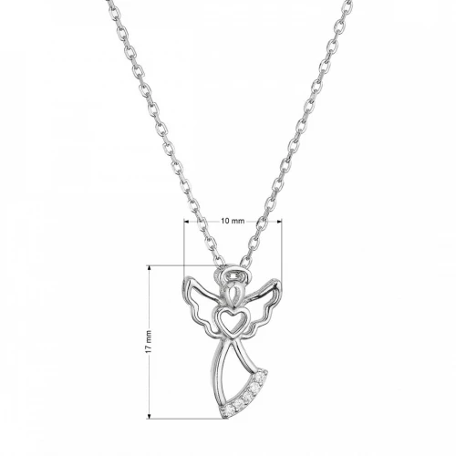 Stříbrný náhrdelník anděl se srdíčkem