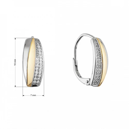 Stříbrné dvoubarevné náušnice