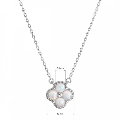 Náhrdelník stříbrný opálový čtyřlístek