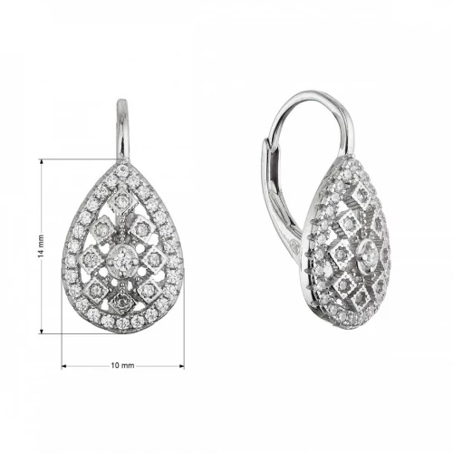 Stříbrné visací náušnice zdobené kapky