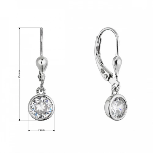 Stříbrné náušnice se zavěšeným zirkonem