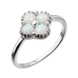 Stříbrný prsten se syntetickými opály