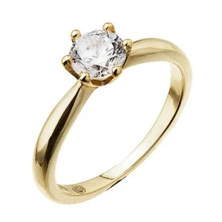 Pozlacený stříbrný prsten se zirkonem