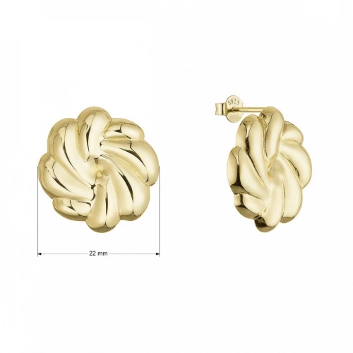 Pozlacené stříbrné náušnice velký květ