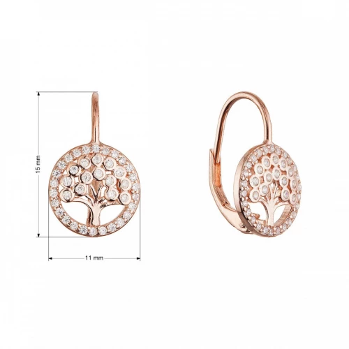 Pozlacené stříbrné náušnice strom života