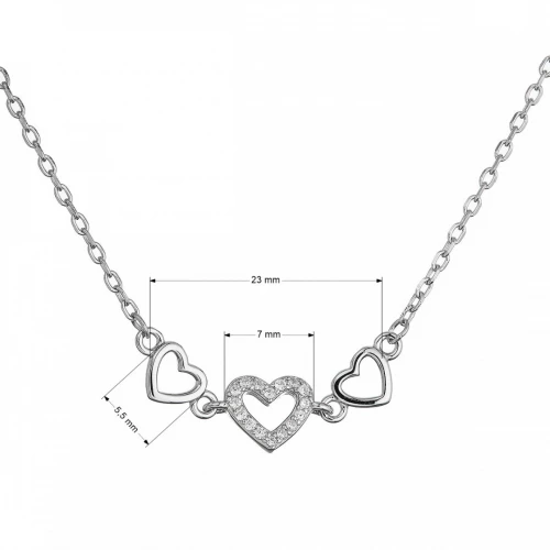 Stříbrný náhrdelník tři srdíčka